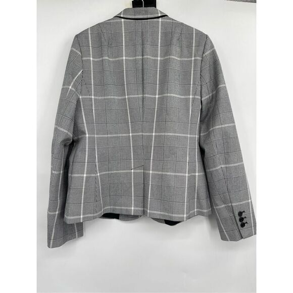 NWOT Banana Republic Gray Classic Fit Houndstooth One Button Blazer Size 12 - Picture 3 of 8